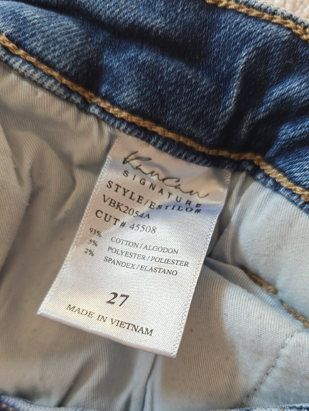 KanCan Blue Skinny Jeans with Raw Hem - Picture 6 of 8
